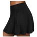 Women s Tennis Skirts Run yoga Inner Shorts Elastic Sports Golf Pockets Hakamaskirt for women skirt for women trendy skirt for women short skirt for wome