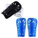 2 Pair Lightweight and Breathable Child Calf Protective Gear Soccer Equipment for Boys Girls 1.4M and Under (Black + Blue)