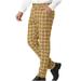 Men s Dress Pants Slim Fit Straight Business Pants Golf Party Pant Casual 1 Button Formal Tight Plaid Trousers Fashion Hippie Regular Fit Fall Winter Outdoor Casual Long Pants