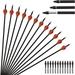 32 Carbon Arrows 100% Pure Carton Fiber Shaft Blazer Vane 340/400/500 Spine Press-Fit Nocks Vanes Arrows for Bow Pack of 12