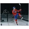 Kirby Dach Montreal Canadiens Autographed 16" x 20" Red Jersey Celebrating Photograph