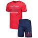 Men's Concepts Sport Navy/Red Cleveland Guardians Meter T-Shirt and Shorts Sleep Set