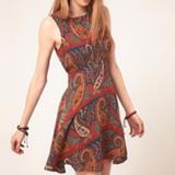Free People Dresses | Free People Dancing Pretty Paisley Mini Dress, Rust/Teal Paisley, Size 2 | Color: Green/Red | Size: 2