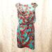 Jessica Simpson Dresses | Jesicca Simpson Green Red Cherry Blossom Dress Size 6 | Color: Green/Red | Size: 8