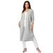 Plus Size Women's Fine Gauge Duster Cardigan by Jessica London in Heather Grey (Size 12) Cardigan Sweater