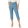Plus Size Women's Classic Cotton Denim Capri by Jessica London in Light Wash (Size 24) Jeans