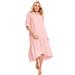 Plus Size Women's Ruffled Shirt Dress by June+Vie in Soft Blush (Size 10/12)