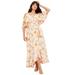 Plus Size Women's Cold-Shoulder Faux-Wrap Maxi Dress by June+Vie in Blush Garden Print (Size 22/24)