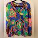 Lilly Pulitzer Tops | Lilly Pulitzer Rare Women’s Large Elsa In Starry Blue Drama Queen. | Color: Blue/Green | Size: L