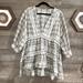 Free People Tops | Free People M Plaid Peasant Babydoll Blouse | Color: Black/White | Size: M