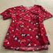 Disney Tops | Disney Cutie Scrub To With Mice Red Size Small | Color: Red | Size: S