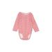 Carter's Long Sleeve Onesie: Pink Bottoms - Size 9 Month