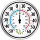 12" Outdoor Thermometer Large Numbers - Indoor Outdoor Thermometer Wireless 2 in 1 Thermometer Hygrometer, Wall Thermometer Hygrometer with Stainless Steel Enclosure