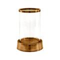 Ivyline Hampton Hurricane Lantern in Antique Brass - Round Metal & Glass Decor - Hand Finished Festive Candle Holder - H28 x W18 cm