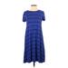 Old Navy Casual Dress - Fit & Flare: Blue Stripes Dresses - Women's Size Small