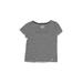 Justice Short Sleeve T-Shirt: Black Stripes Tops - Kids Girl's Size 12