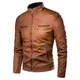 Veste de motard en cuir PU pour hommes manteau vintage décontracté design de mode de printemps