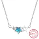 925 Sterling Silver Blue Crystal contre-indiqué conia 925 Sterling Silver Star Pendentif Collier