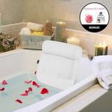 Bathroom Products White Bath Tub Pillow Home Spa Massage Cushion Neck & Back Rest with Suction Cup