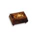 Curata Handcrafted Gloss Finish Brown Floral Inlay Wooden Music Box (Plays Waltz of The Flowers) Velvet Lining