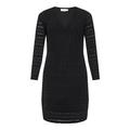 Vila Damen Vila Evoked By Vila Vichikka V-neck L/S Dress/Cur - Noos Kleid aus Spitze, Schwarz, 46 EU