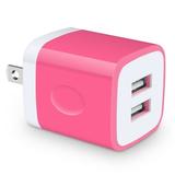 Charger Block USB Wall Charger Adapter AILKIN 2.1A Dual Port Fast Charging Station Plug Charger Blocks iPhone Wall Charger Rose