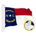 G128 North Carolina State Flag | 2x3 Ft | StormFlyer Series Embroidered 220GSM Spun Polyester | Embroidered Design Indoor/Outdoor Brass Grommets Heavy Duty All Weather