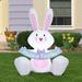 Gemmy Industries Easter Bunny w/ Banner Inflatable Polyester in Blue/Pink/White | 59.84 H x 47.24 W x 32.68 D in | Wayfair G-441054