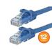 Monoprice Cat6 Ethernet Patch Cable - 5 Feet - Blue (12 Pack) Snagless RJ45 550MHz UTP Pure Bare Copper Wire 24AWG - FLEXboot Series