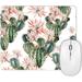 Watercolor Cactus Mouse Pad Pink Flowers Mouse Pad Pretty Succulent Plant Mouse pad Rectangle Mouse Pad for Laptop Computer Girl Women Kid White Cactus