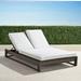 Palermo Double Chaise Lounge with Cushions in Bronze Finish - Salta Palm Cobalt - Frontgate