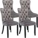 Rosdorf Park Hebner Tufted Velvet Dining Chair Side Chair Upholstered/Velvet in Gray/Black/Brown | 37.5 H x 19.7 W x 24.4 D in | Wayfair