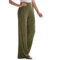 Plus Size Women's Everyday Stretch Knit Wide Leg Pant by Jessica London in Dark Olive Green (Size 30/32) Soft Lightweight Wide-Leg