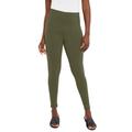 Plus Size Women's Everyday Stretch Cotton Legging by Jessica London in Dark Olive Green (Size 38/40)