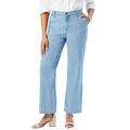 Plus Size Women's True Fit Stretch Denim Wide Leg Jean by Jessica London in Light Wash (Size 26 W) Jeans