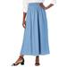 Plus Size Women's Chambray Maxi Skirt by Jessica London in Light Wash (Size 24 W)