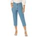 Plus Size Women's Classic Cotton Denim Capri by Jessica London in Light Wash (Size 18) Jeans