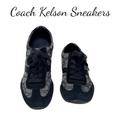 Coach Shoes | Coach Women's Kelson Signature Logo Black Smoke Black Suede Sneakers Size 6.5 | Color: Black/Gray | Size: 6.5