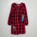 Disney Pajamas | Disney Minnie Mouse Winter Plaid Flannel Nightgown Size 7 / 8 Nwt | Color: Black/Red | Size: 7g