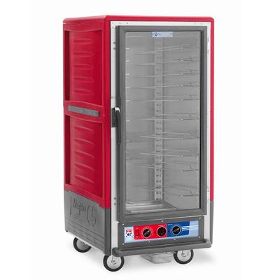 Metro C537-MFC-U 3/4 Height Insulated Mobile Heated Cabinet w/ (14) Pan Capacity, 120v, Clear Door, Red