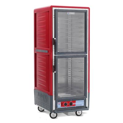 Metro C539-HLDC-U Full Height Insulated Mobile Heated Cabinet w/ 17 Pan Capacity, 120v, Universal Wire Slides, Red