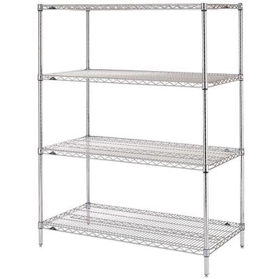 Metro EZ1848BR-4 48" NSF 4-Tier Zinc Wire Shelf Kit - Super Erecta, 18"W, 74"H, Silver