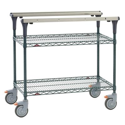 Metro MS1836-NKNK 2 Level Mobile PrepMate MultiStation w/ Wire Shelving - 38"L x 19 2/5"W x 39 1/8"H, Stainless Steel