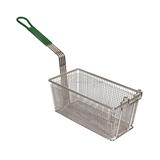 Prince Castle 77-P Frequent Fryer Basket w/ Coated Handle & Front Hook, 13 1/4" x 5 5/8" x 5 11/16", Nickel-Plated Wire Mesh, Green