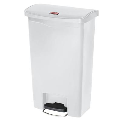 Rubbermaid 1883559 18 gal Rectangle Plastic Step Trash Can, 19 43/64