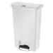 Rubbermaid 1883559 18 gal Rectangle Plastic Step Trash Can, 19 43/64" L x 12 15/64" W x 31 39/64" H, White, Resin