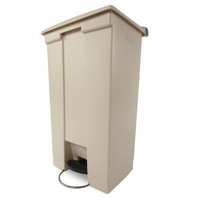 Rubbermaid FG614600BEIG 23 gal Rectangle Plastic Step Trash Can, 19 3/4"L x 16 1/8"W x 32 1/2"H, Beige, 23 Gallon