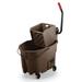 Rubbermaid FG758088BRN 35 qt WaveBrake Mop Bucket Combo - Side Press Wringer, Plastic, Brown