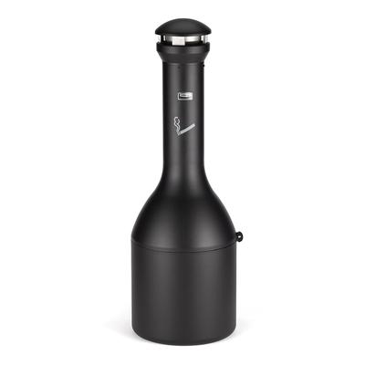 Rubbermaid FG9W3300BLA Pole Cigarette Receptacle w/ 1200 Butt Capacity, Domed Top, Snuff Plate, 1,200 Butt Capacity, Black