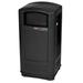 Rubbermaid FG9P9000 BLA Plaza 35 gal Outdoor Decorative Trash Can - Plastic, Black